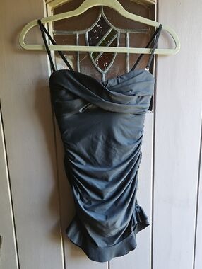 Anthropologie Black Ruched One-Piece Swimsuit